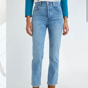 NWOT Denim Forum Arlo high rise straight jeans